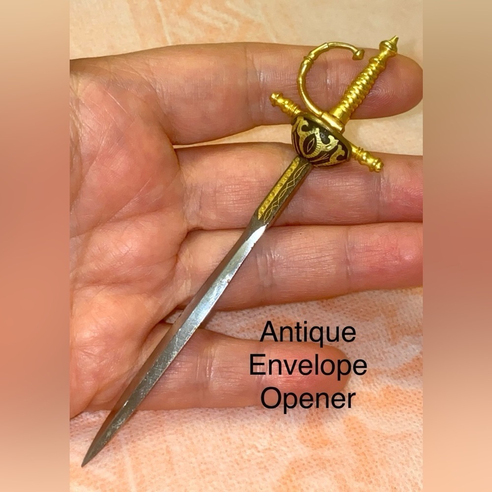 Vintage (1930-1940) Gold and Silver Sword Letter Opener